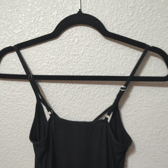Adome Skater Flowy Mini Knit Black Strappy Sleeveless Dress Size Small Girly - Picture 5 of 6